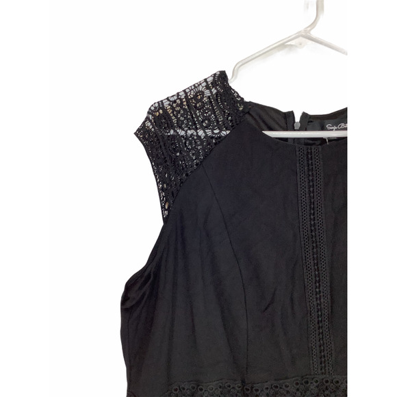 NWT Sonja Betro Black Crochet Lace Mini Dress 2X - Picture 4 of 9